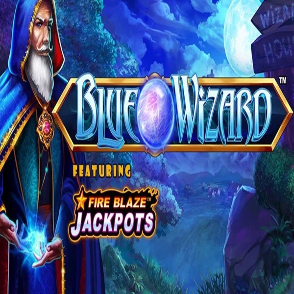Blue Wizard Fire Blaze Jackpots by Rarestone Gaming, showcased at glorioncasino.eu.com – game logo