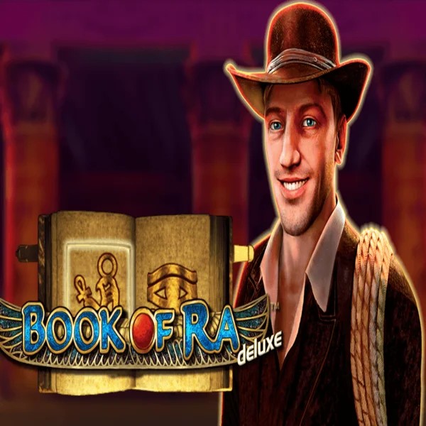 Official Slots logo: Book of Ra Deluxe by Novomatic at Glorion Casino